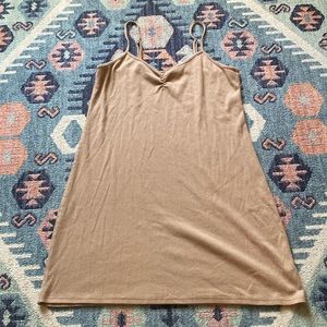 Aerie Tan Ribbed Slip Dress Size Large